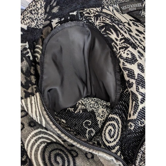 Molly & Maxx Jacket Petite Medium Patchwork Black White Animal Print - Picture 5 of 5